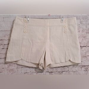 NWOT LOFT Riviera Ivory Textured Sailor Shorts - Tulip Hem - Size 8
